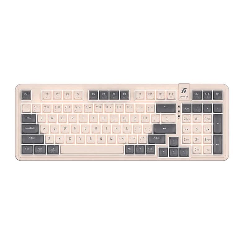 TECLADO MECANICO A+ PLUS GASKET CETUS AK300 98% (SWITCH RED JERRZI) BEGE