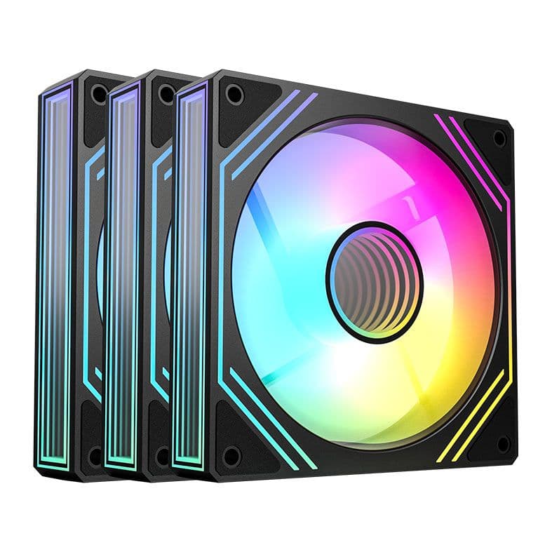 KIT VENTOINHAS ACEGEEK NEON (KIT COM 3) ARGB 120MM (PRETO)