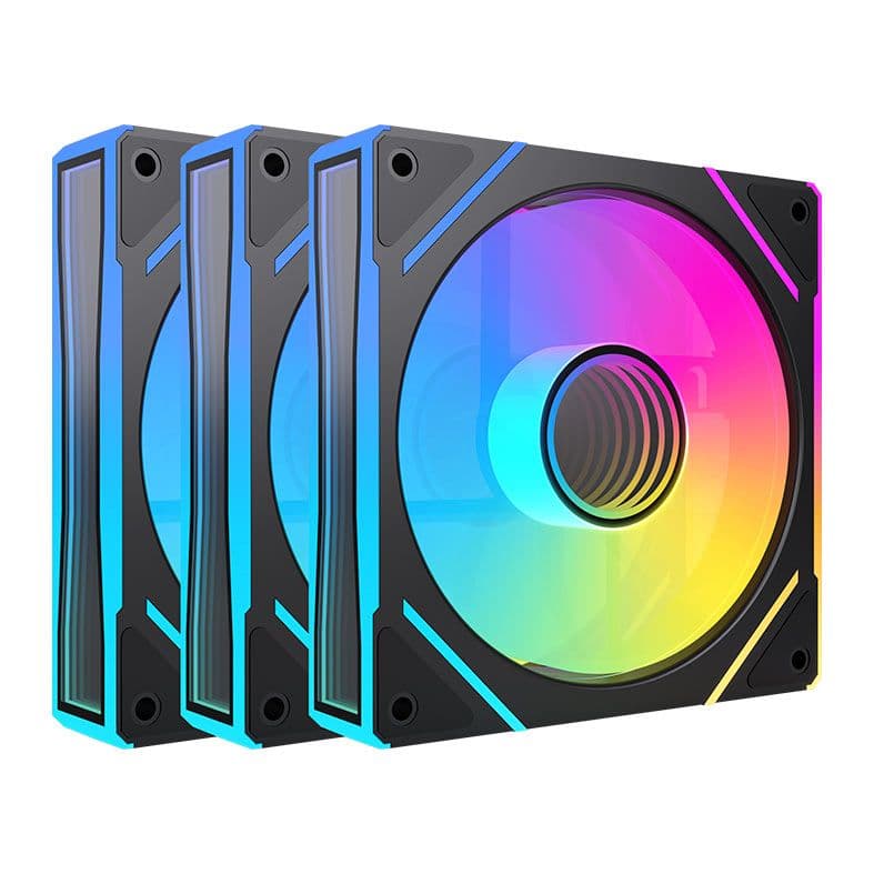 KIT VENTOINHAS ACEGEEK CHROMA (KIT COM 3) ARGB 120MM (PRETO)