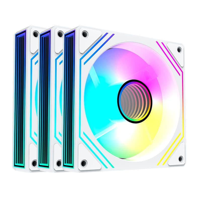 KIT VENTOINHAS ACEGEEK NEON (KIT COM 3) ARGB 120MM (BRANCO)