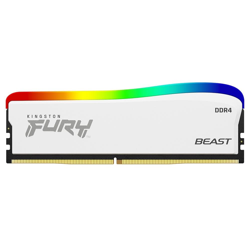 MEMORIA RAM 8GB KINGSTON FURY BEAST EDICAO ESPECIAL DDR4 RGB 3200MHZ BRANCO
