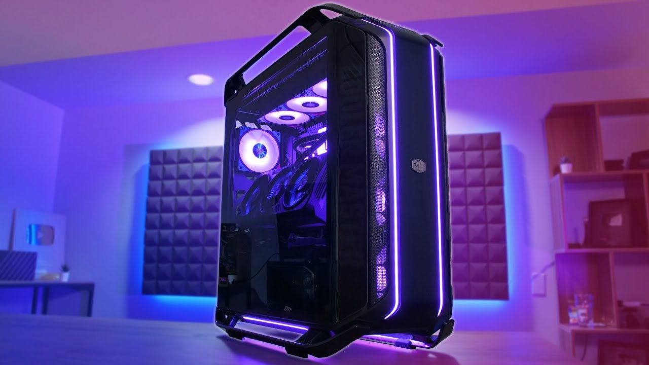 Setup gamer em gabinete Cooler Master Cosmos com iluminação RGB